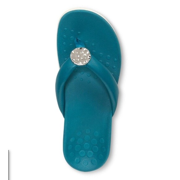 Vionic Womens 9 Lida Thong Post Sandal Arch Support Nile Blue Flip-flops - Picture 2 of 10